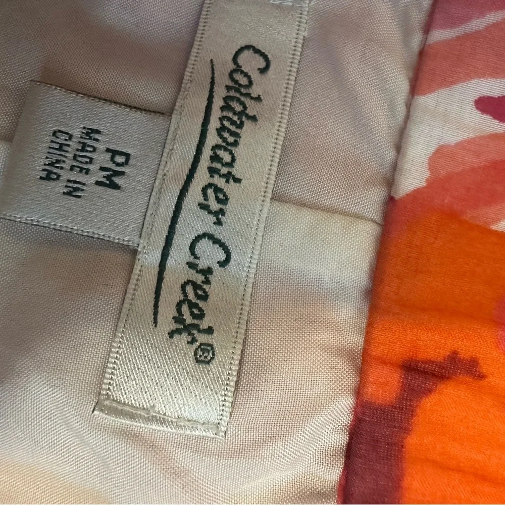 ColdWater Creek Vibrant Tropical Silk Blend Skirt